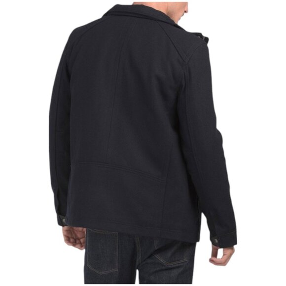 COLE HAAN SIGNATURE Wool Blend Melton Trucker Jacket - Picture 2 of 2